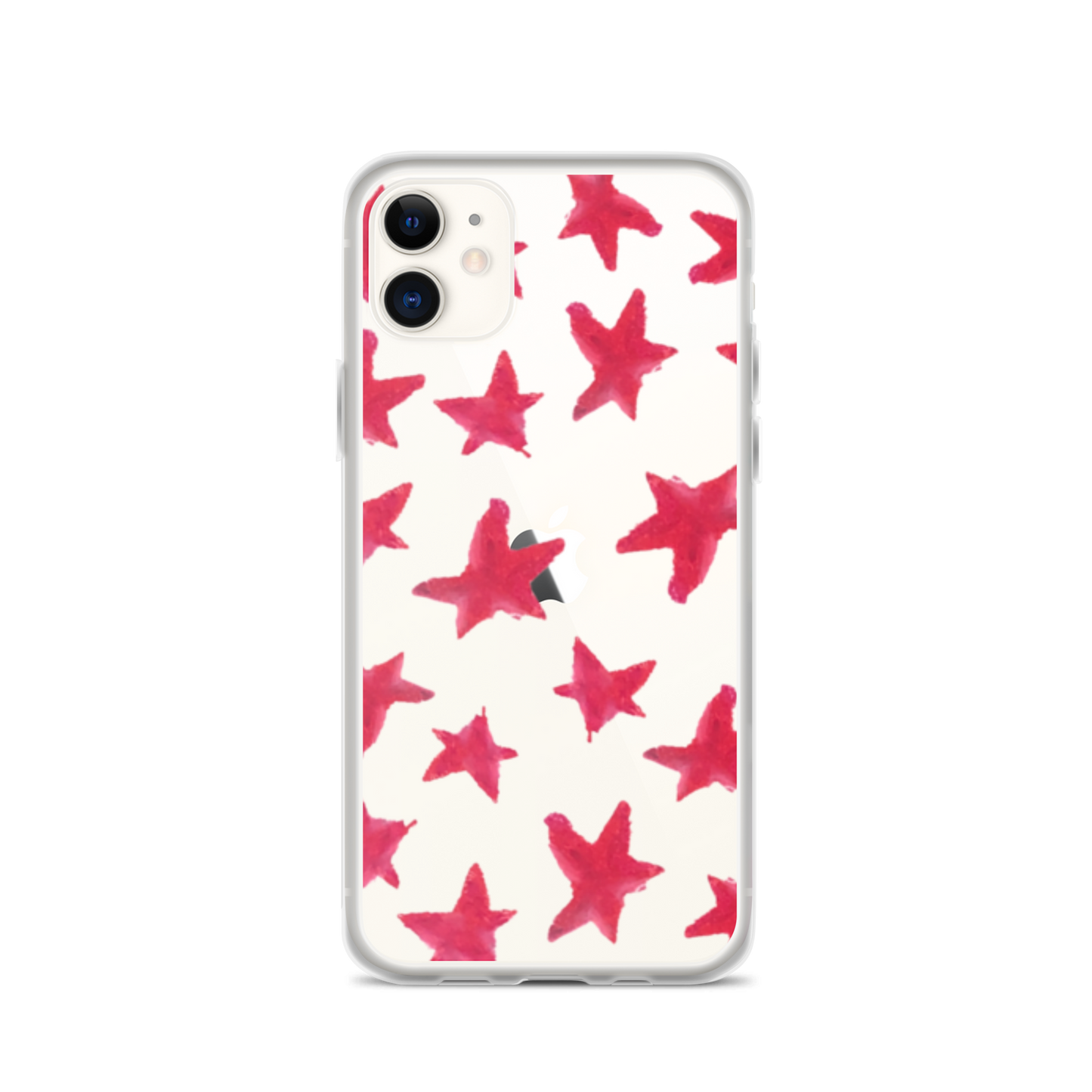 star case muted red in clear