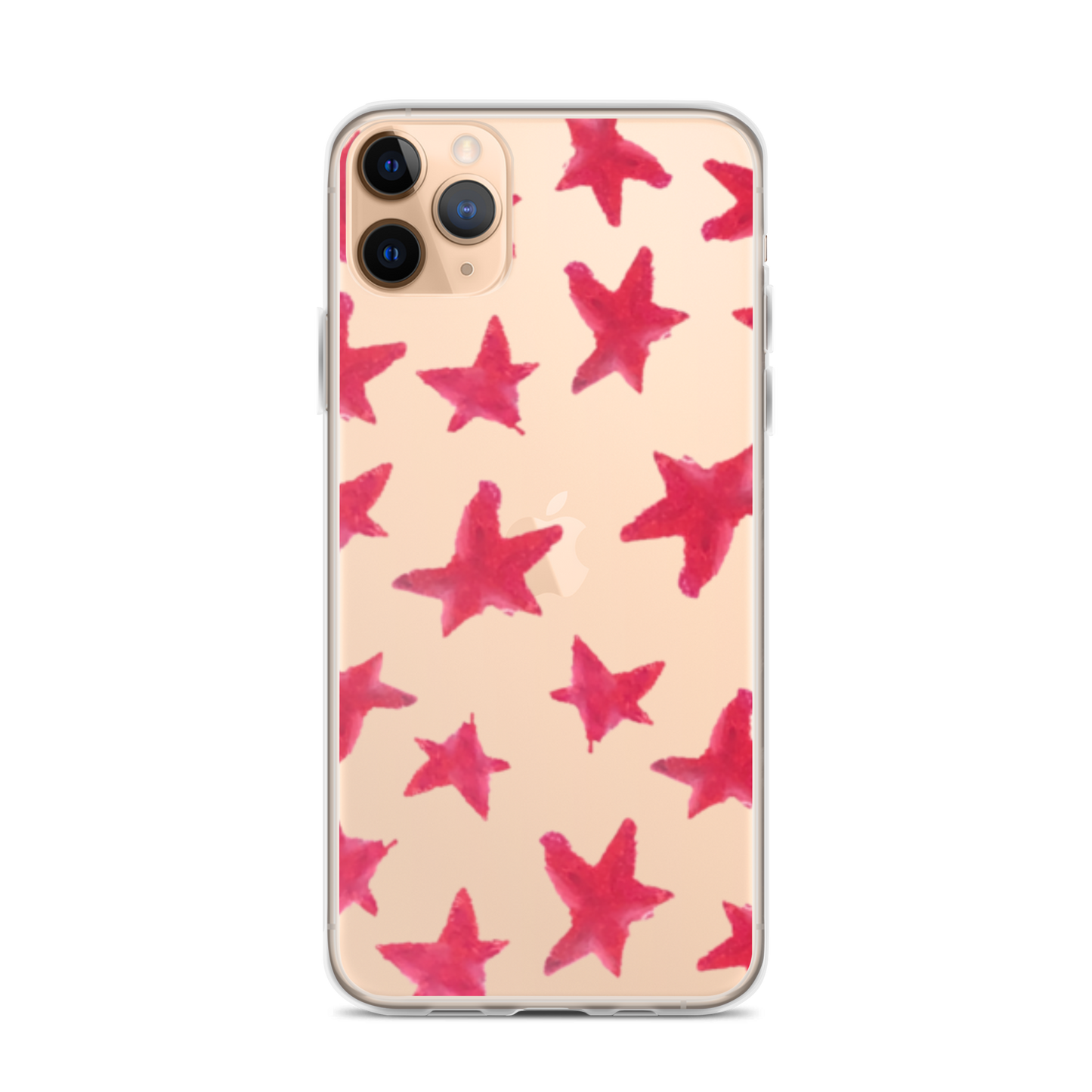 star case muted red in clear