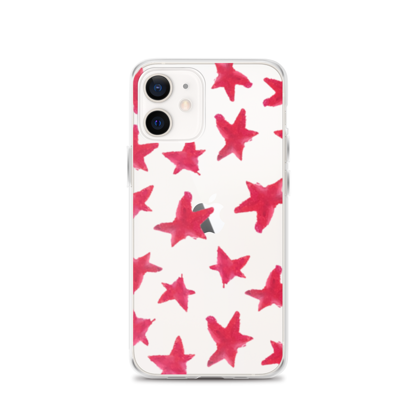 star case muted red in clear