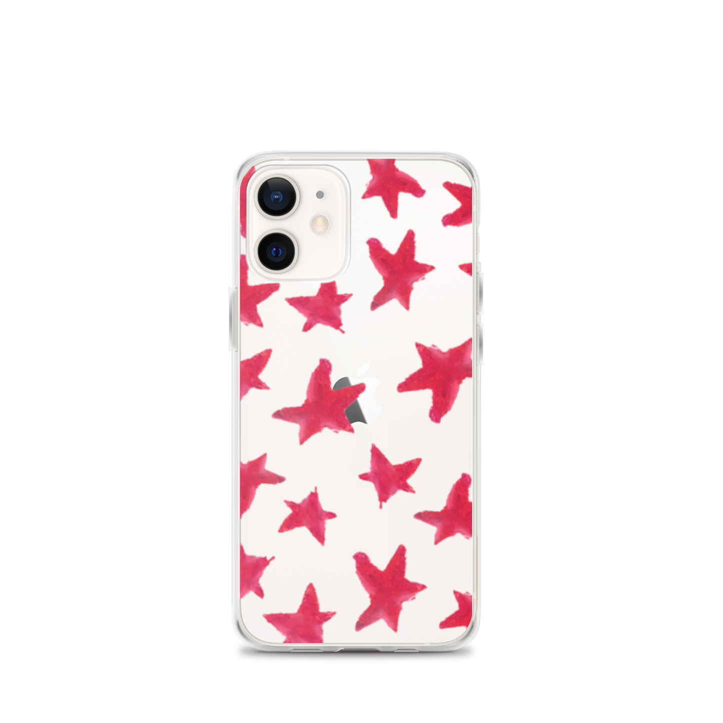 star case muted red in clear