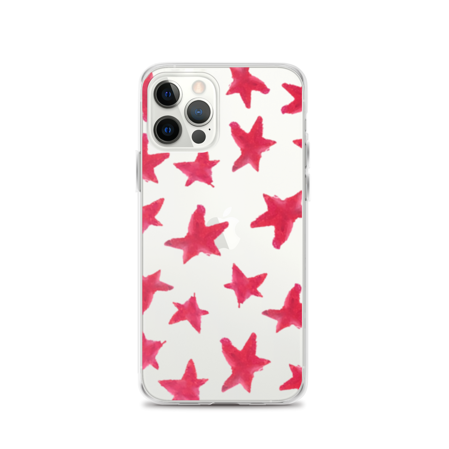 star case muted red in clear