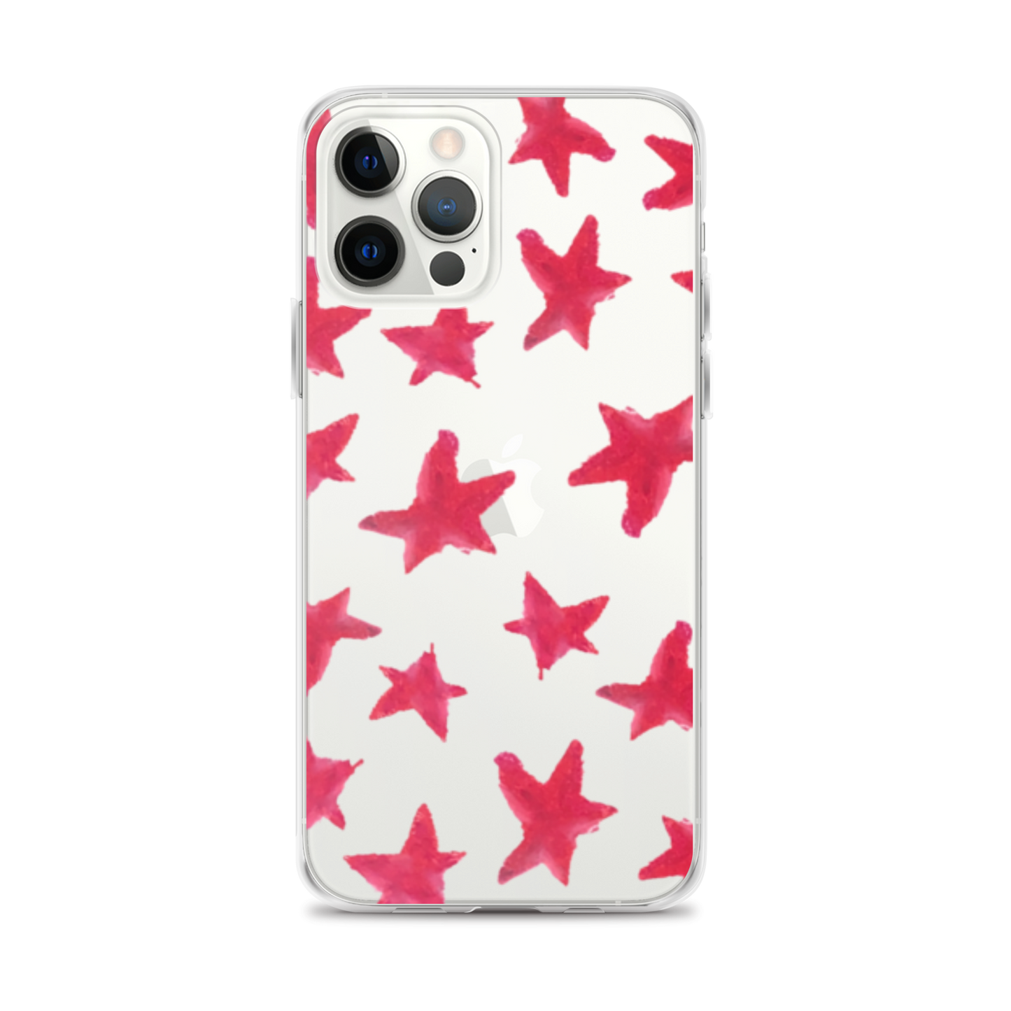 star case muted red in clear