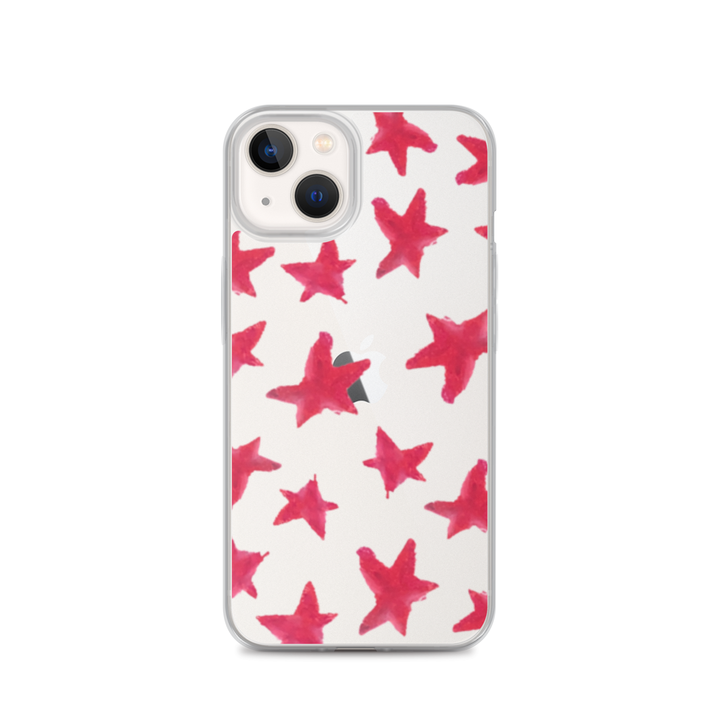 star case muted red in clear