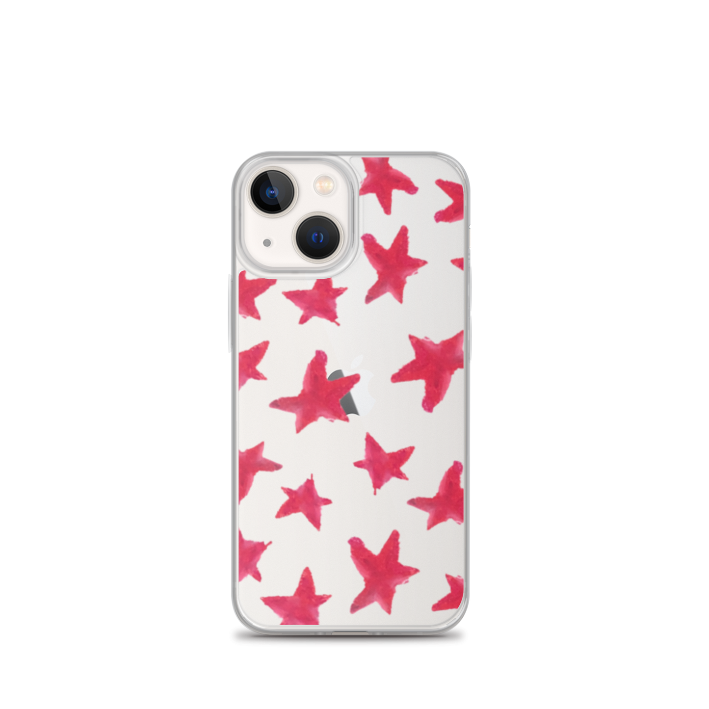 star case muted red in clear