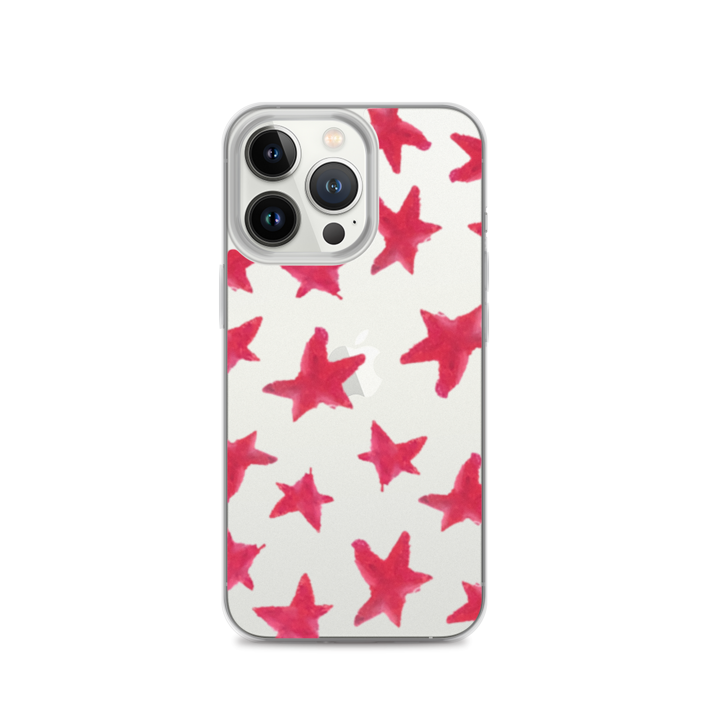 star case muted red in clear