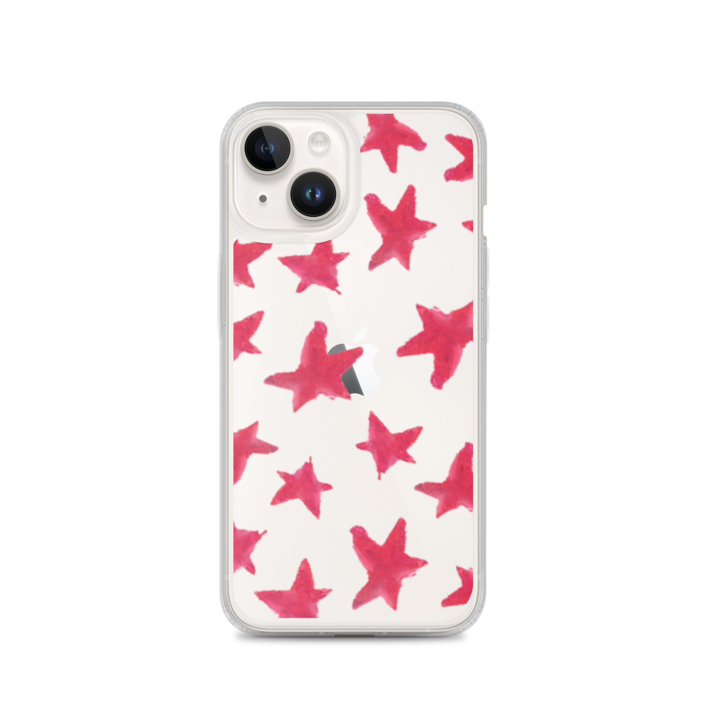 star case muted red in clear