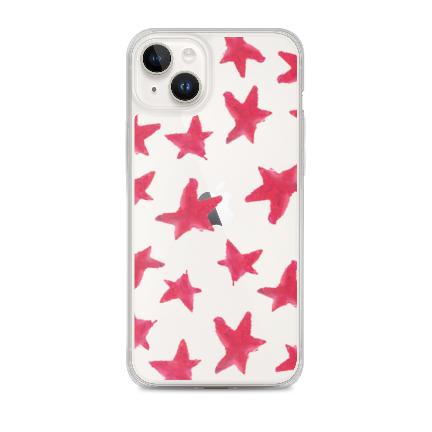 star case muted red in clear