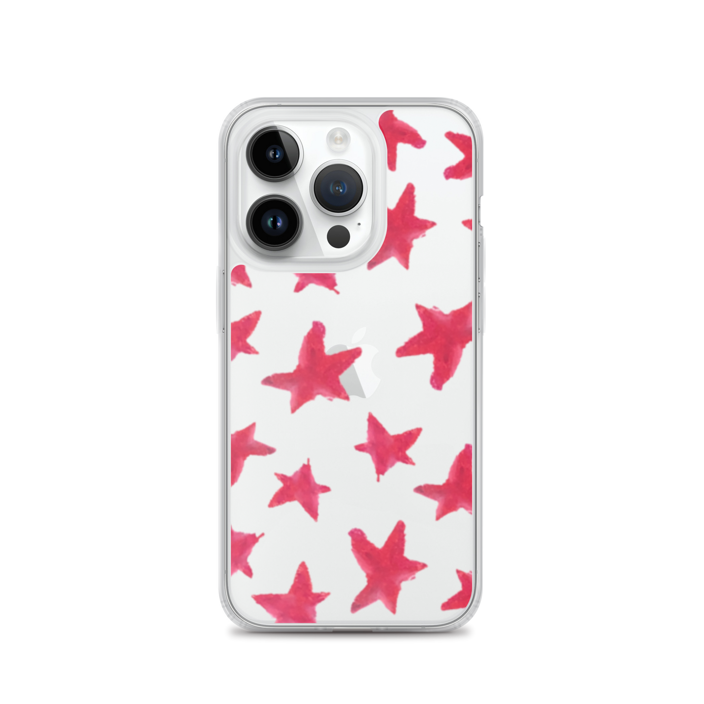 star case muted red in clear