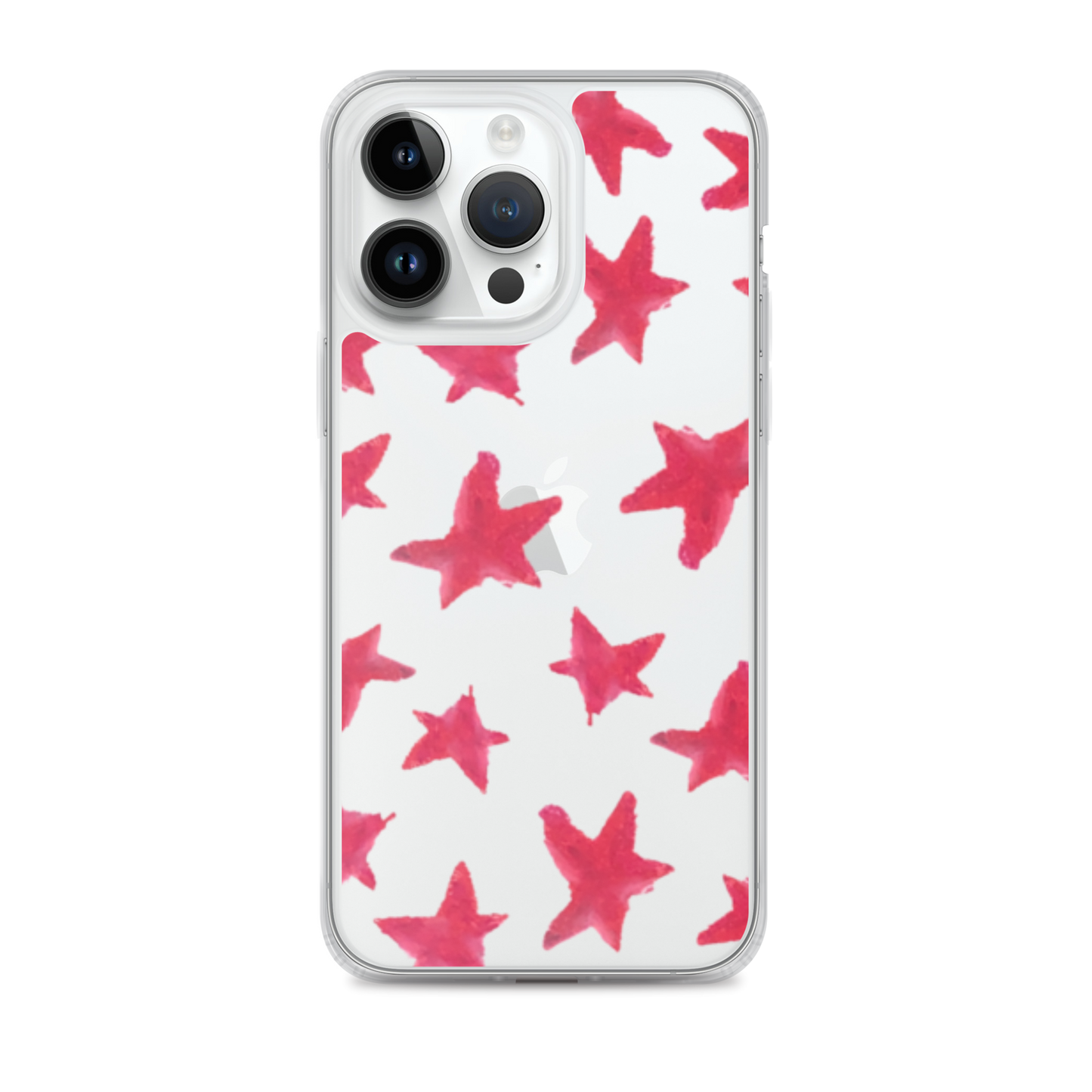 star case muted red in clear