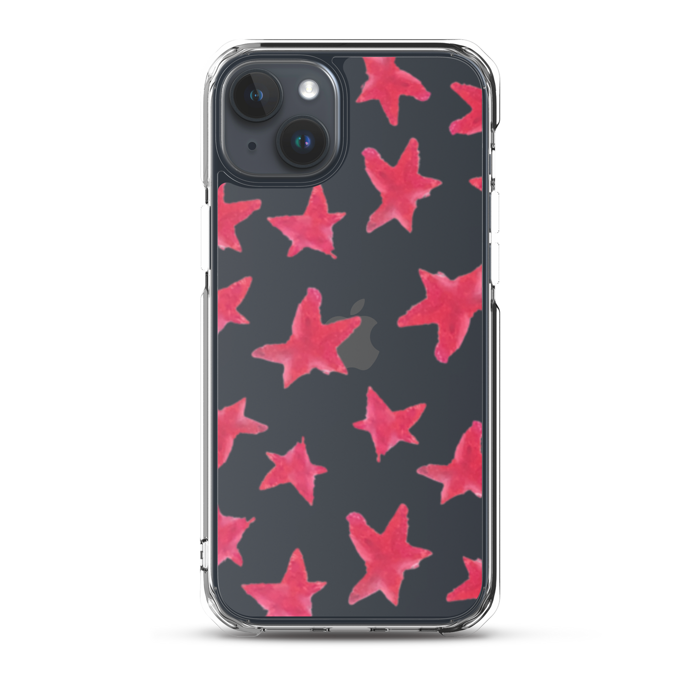 star case muted red in clear