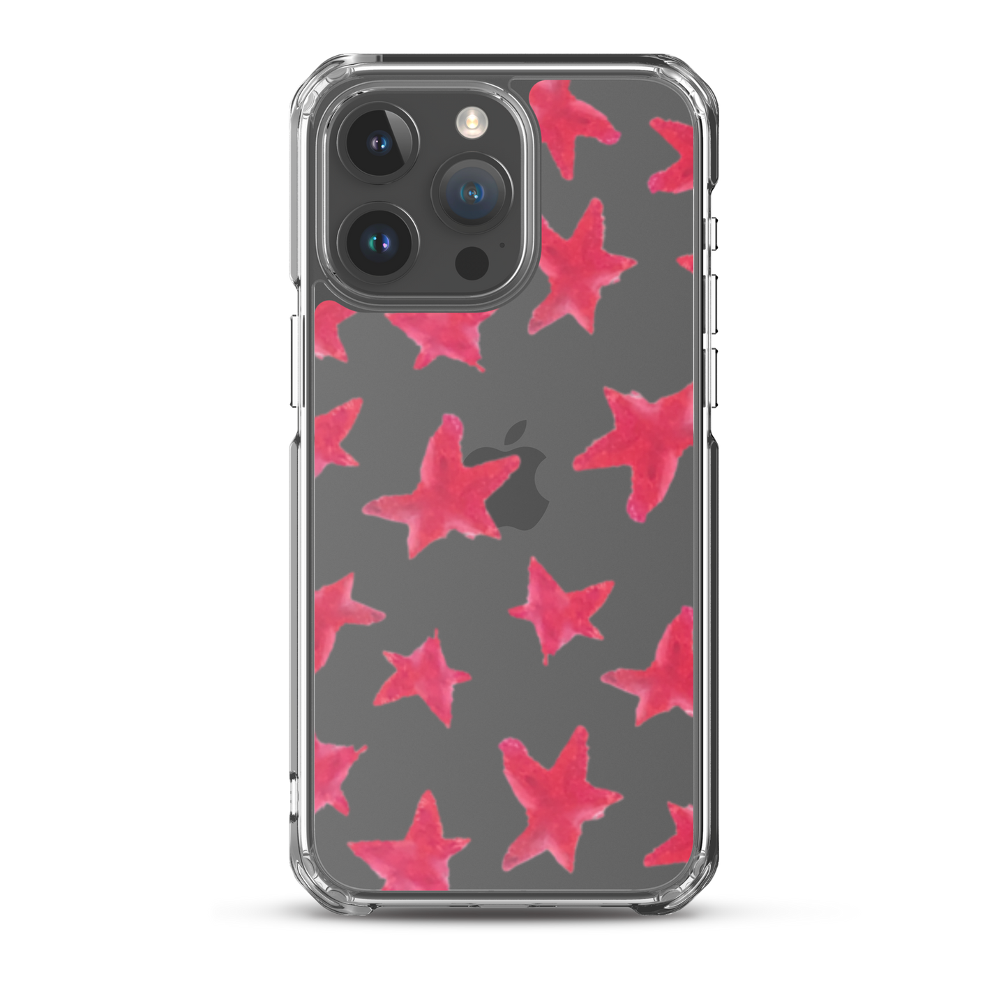 star case muted red in clear