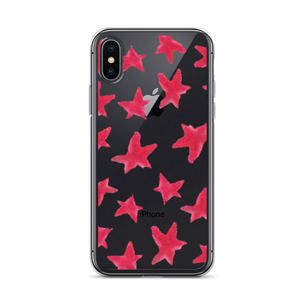 star case muted red in clear