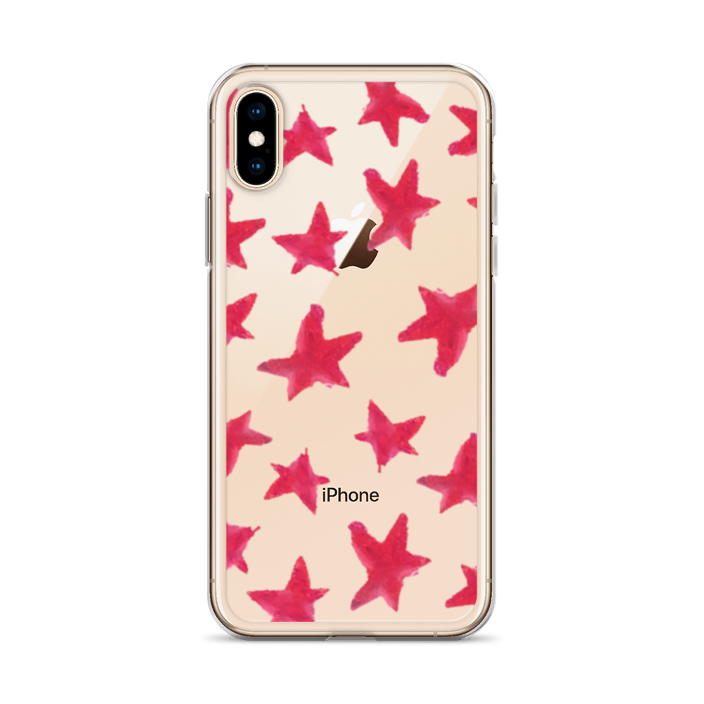 star case muted red in clear