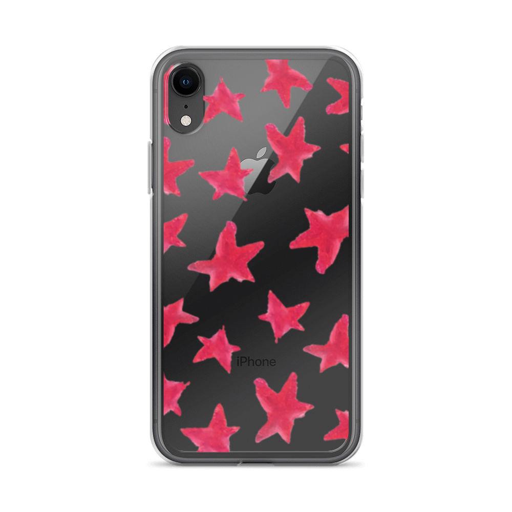 star case muted red in clear