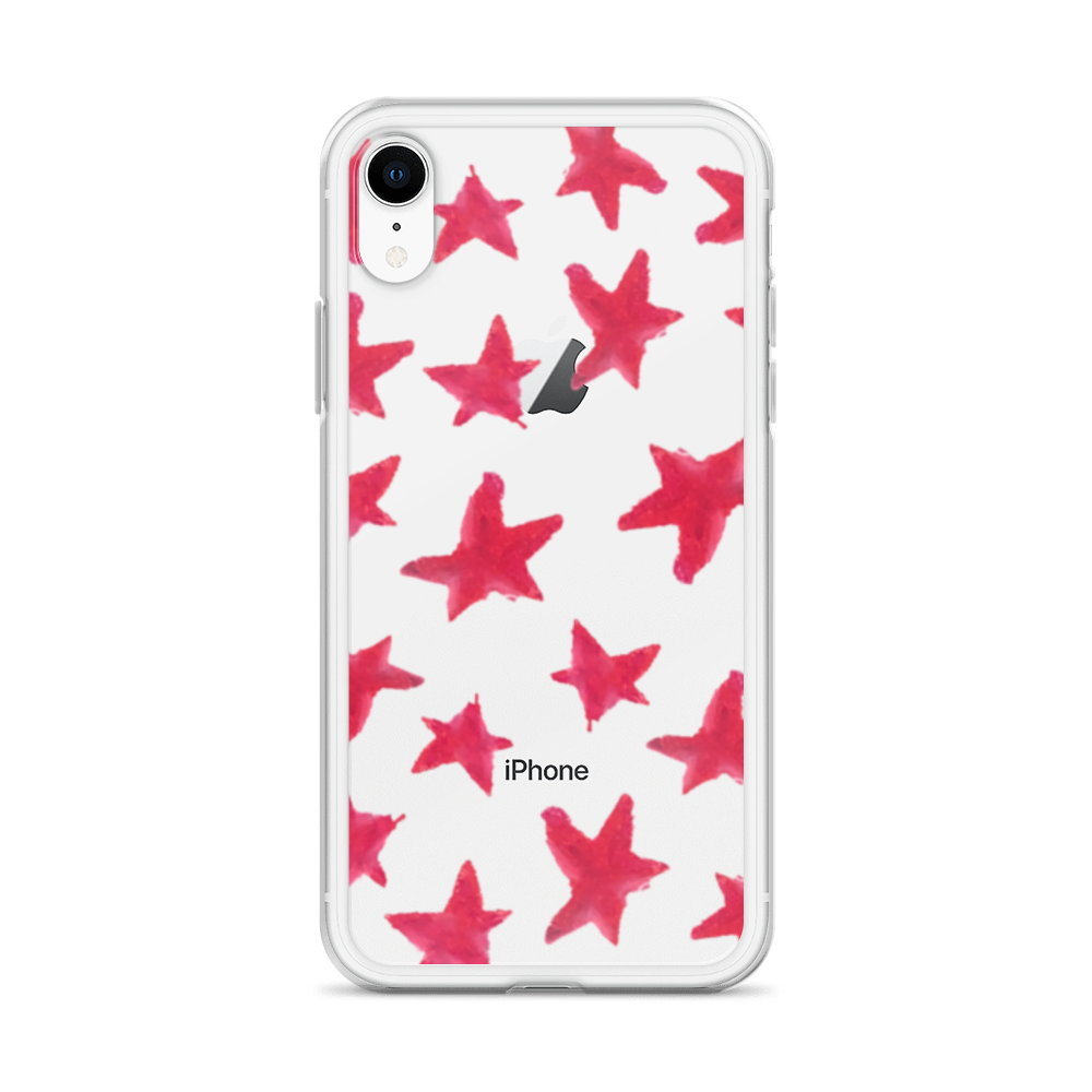 star case muted red in clear