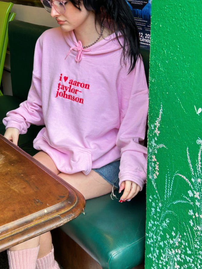 i heart aaron hoodie in pink - dalidab