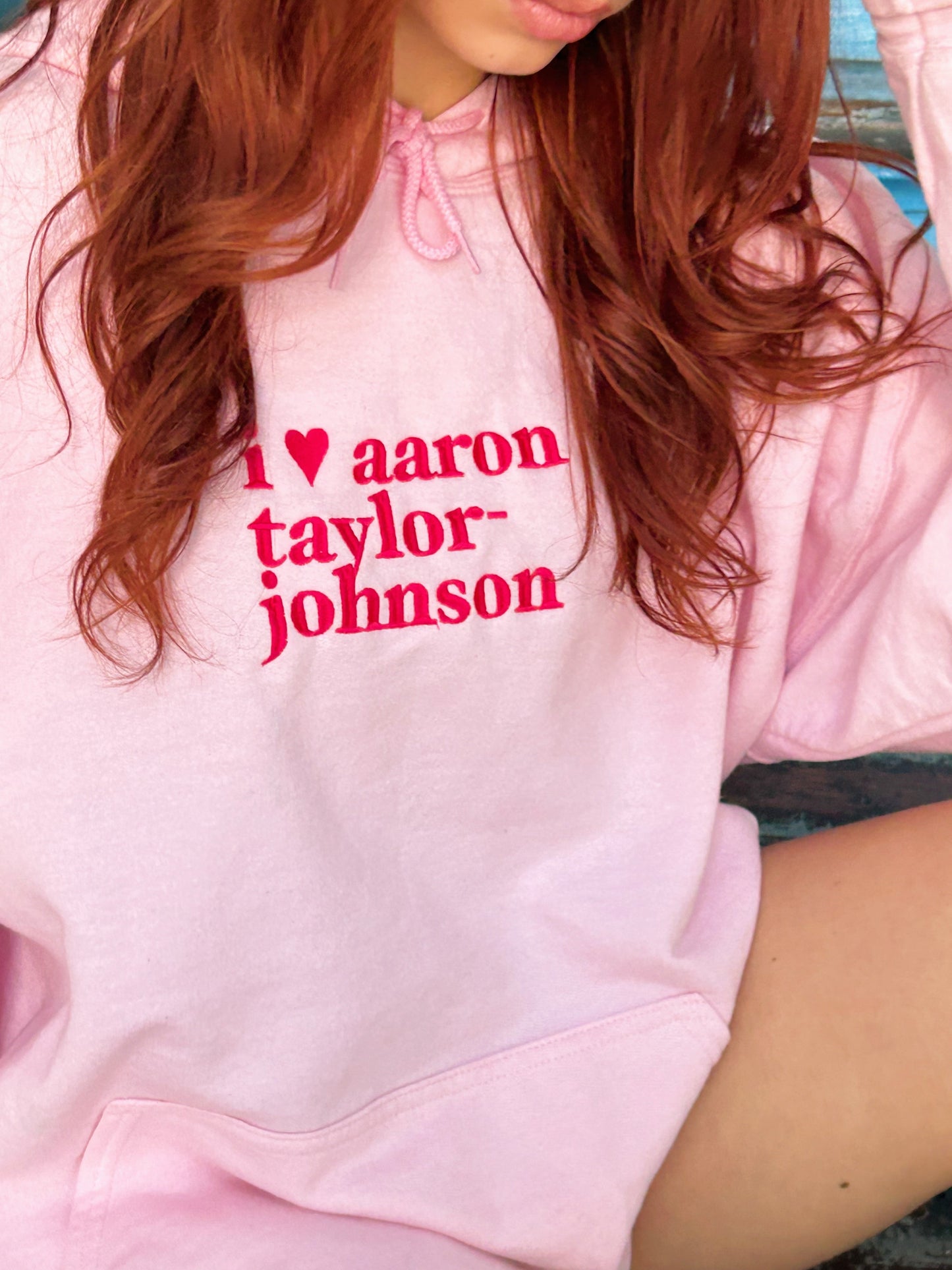 i heart aaron hoodie in pink - dalidab