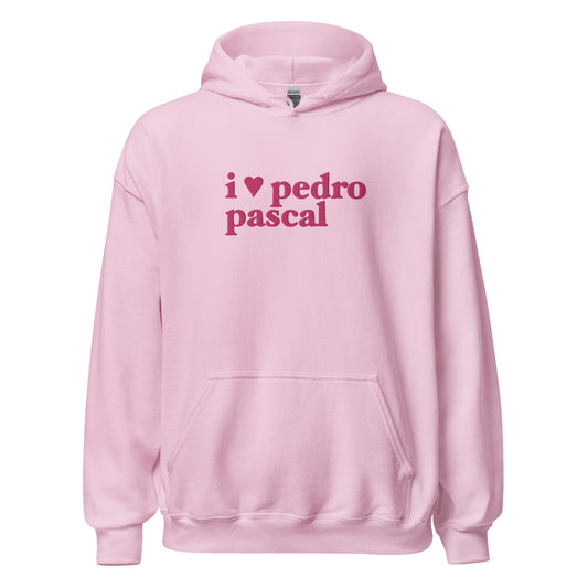 i heart pedro hoodie in pink