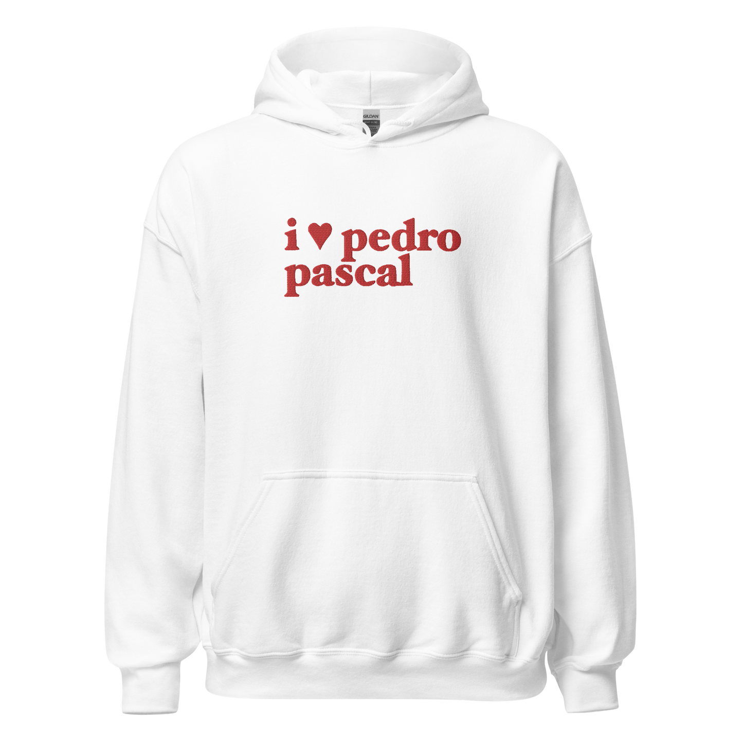 i heart pedro hoodie in red